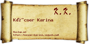 Kácser Karina névjegykártya